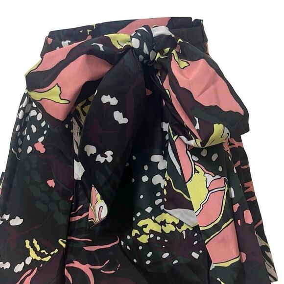 Tanya Taylor Nikiya Shorts Pink Black Floral Print Flared Leg Side Zip Sz 0 NWT - Picture 3 of 9